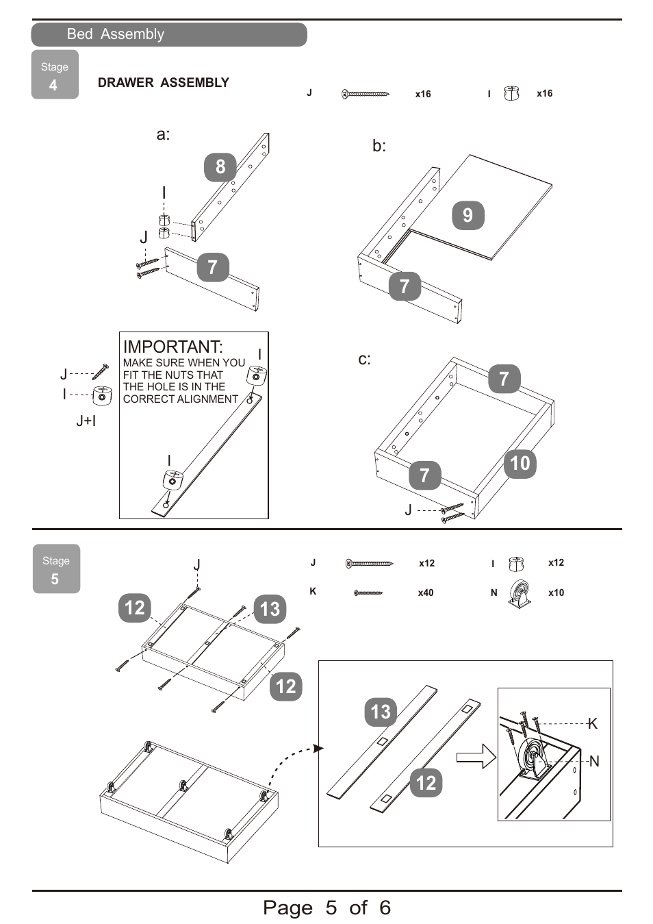 A: important | Dreams Manhattan Bedstead User Manual | Page 5 / 6