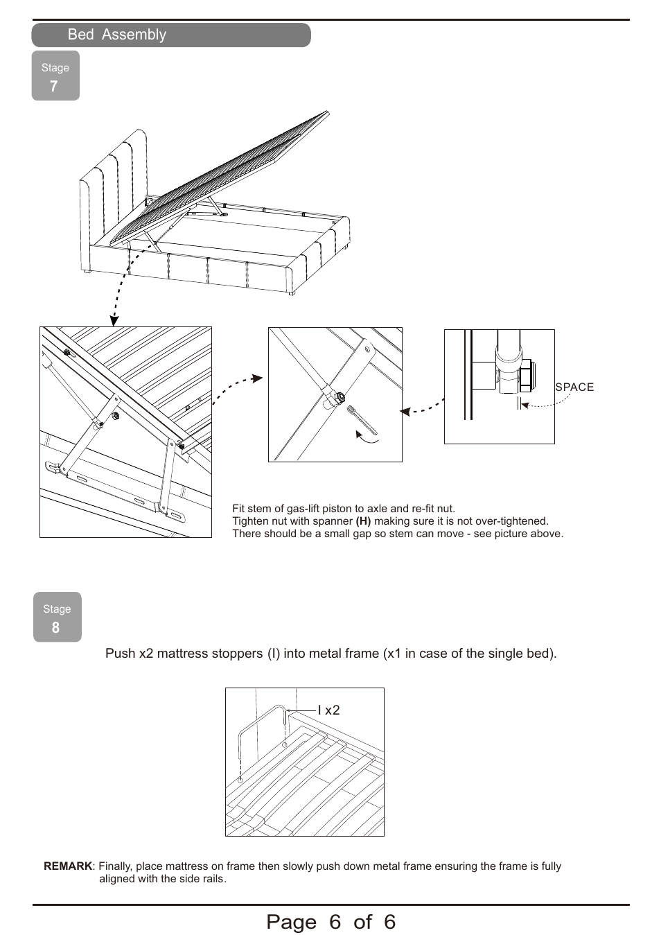 Page 6 of 6, Bed assembly | Dreams Vienna Ottoman Bedstead User Manual | Page 6 / 6