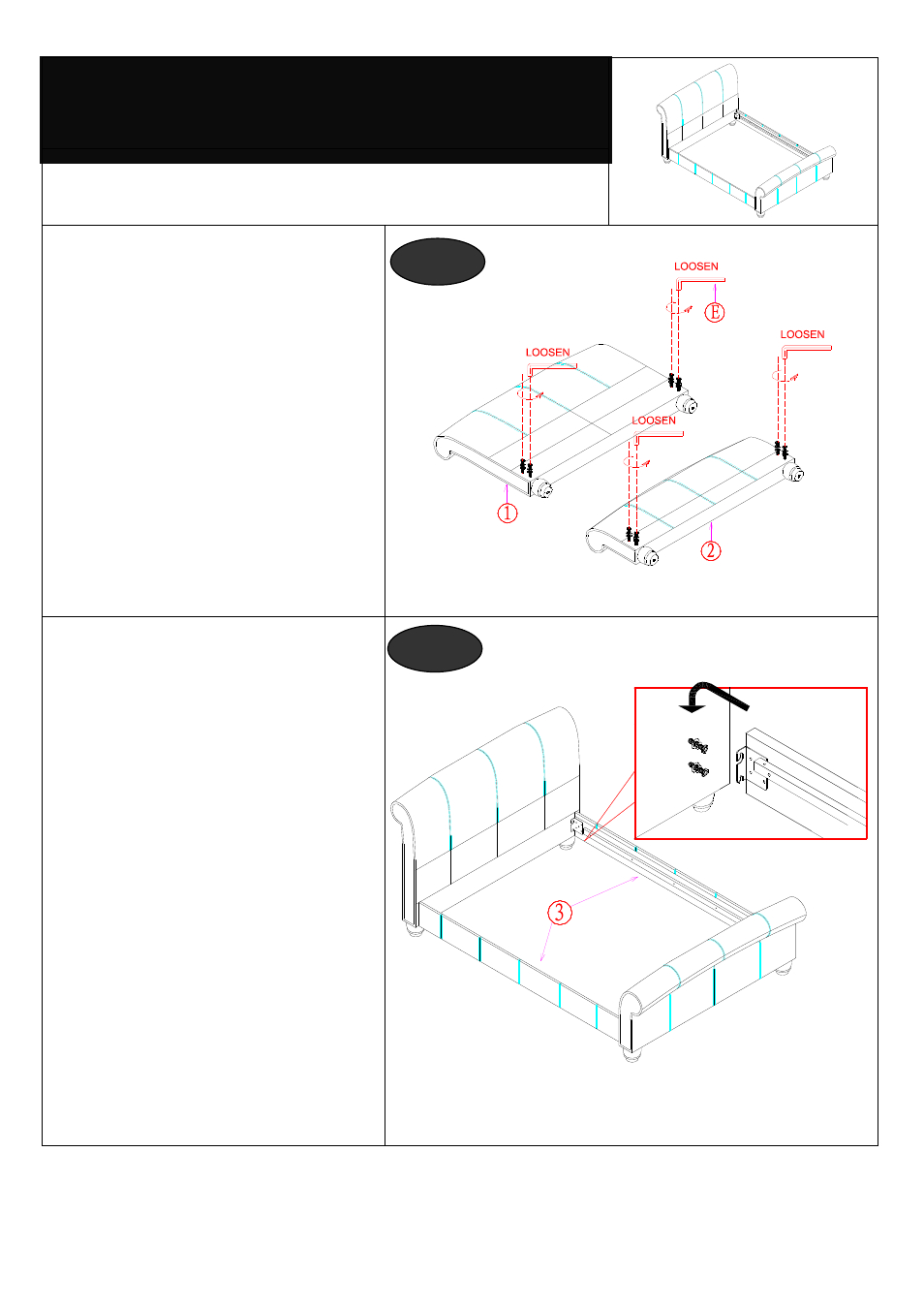 Assembly | Dreams Treviso Bedstead User Manual | Page 3 / 5