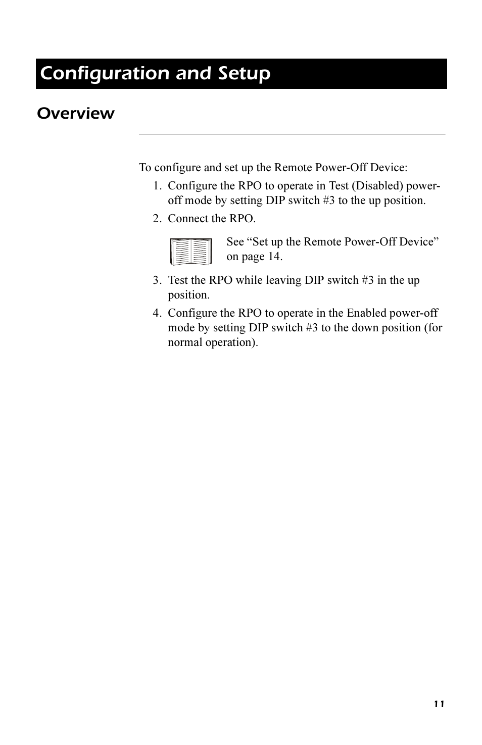 Configuration and setup, Overview, Configuration and setup 11 | APC REMOTE POWER-OFF DEVICE AP9830 User Manual | Page 14 / 31