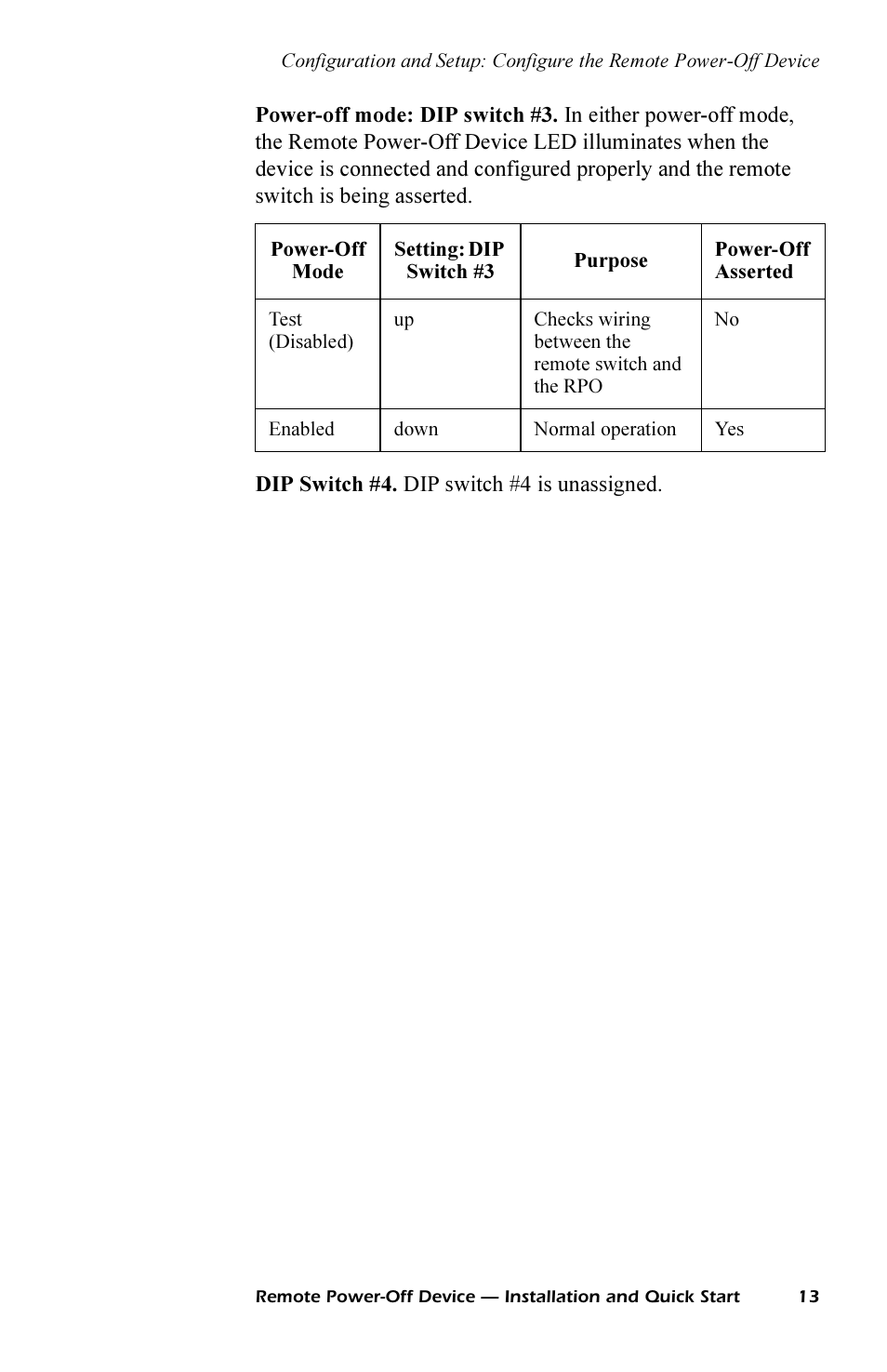 Power-off mode: dip switch #3, Dip switch #4 | APC REMOTE POWER-OFF DEVICE AP9830 User Manual | Page 16 / 31