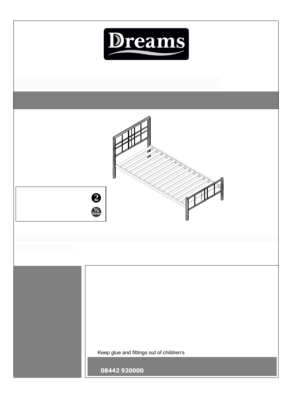 Dreams Quest Bedstead User Manual | 3 pages