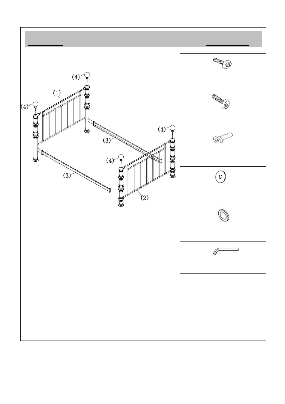 Parts fittings | Dreams Aurora Bedstead User Manual | Page 2 / 15