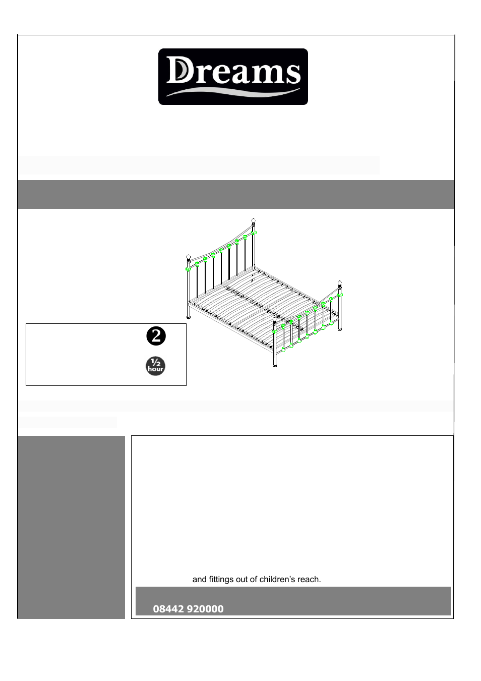 Dreams Highgrove Bedstead User Manual | 4 pages