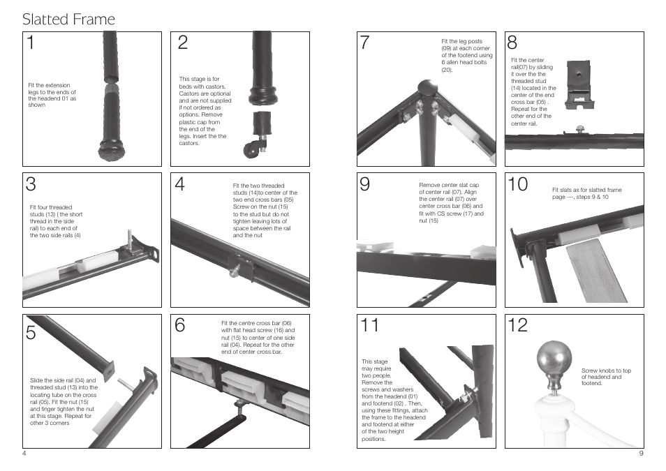 Slatted frame | Dreams Selkirk Bedstead User Manual | Page 4 / 6