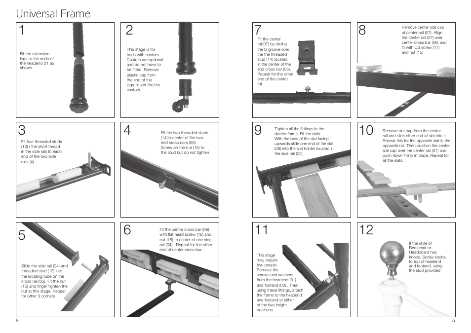 Universal frame | Dreams Selkirk Bedstead User Manual | Page 5 / 6