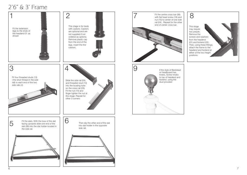 2’6” & 3’ frame | Dreams Selkirk Bedstead User Manual | Page 6 / 6