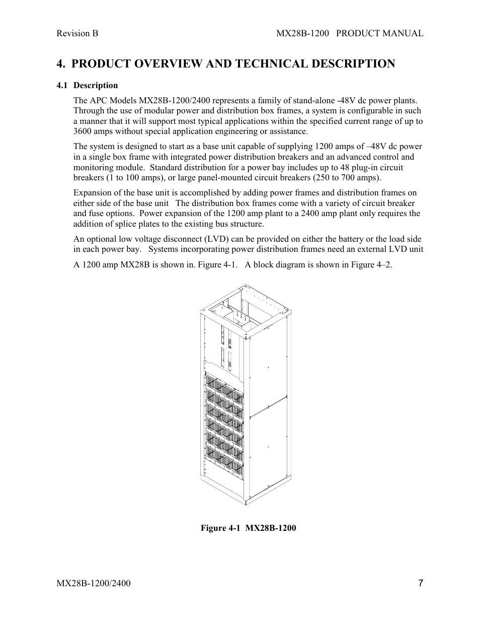 Product overview and technical description, Description | APC DC Power Plant MX28B-1200 User Manual | Page 13 / 54