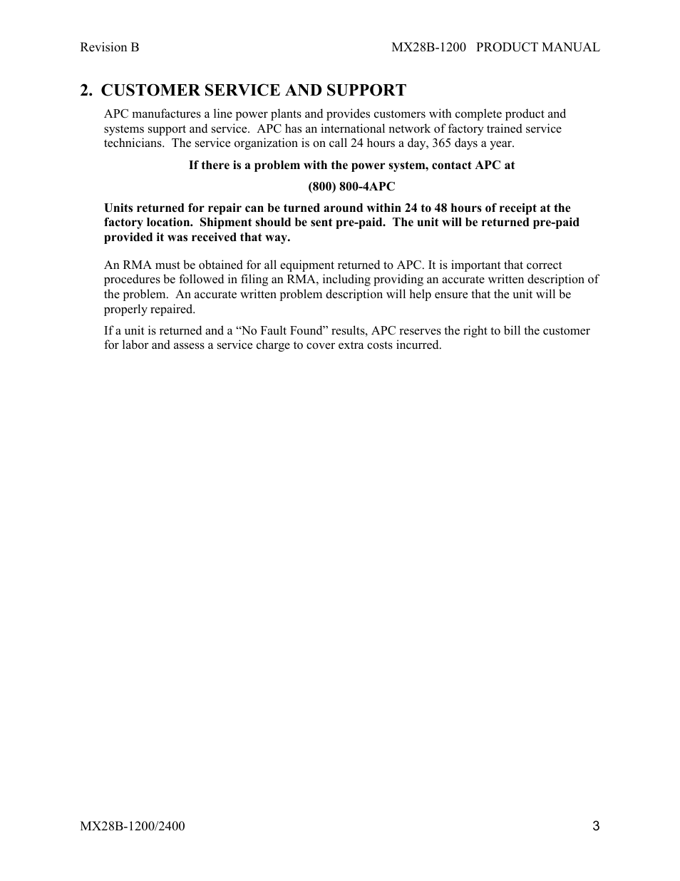 Customer service and support | APC DC Power Plant MX28B-1200 User Manual | Page 9 / 54