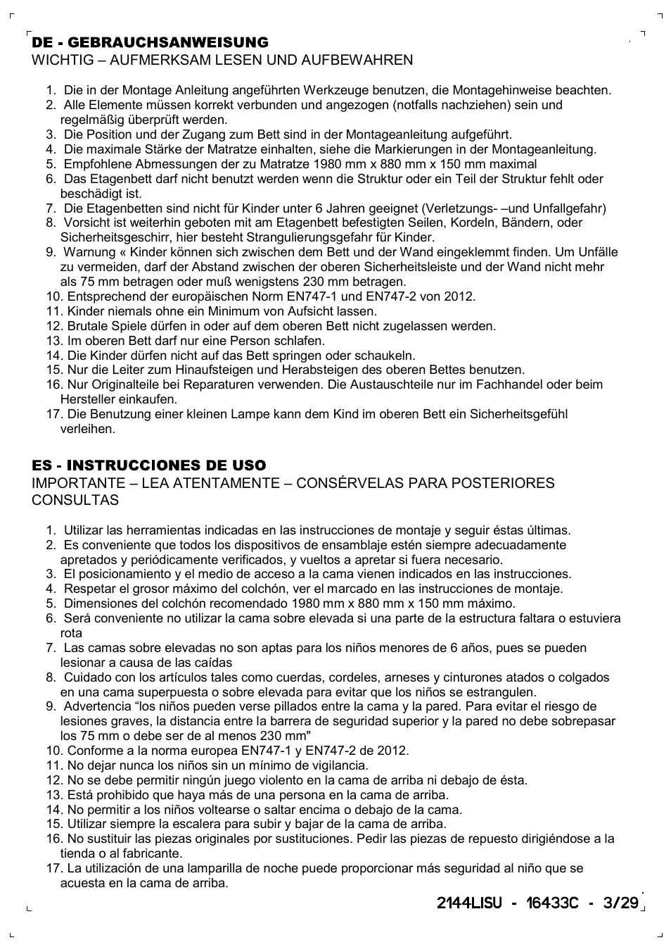 Dreams Sophie Bunk Bed User Manual | Page 3 / 29