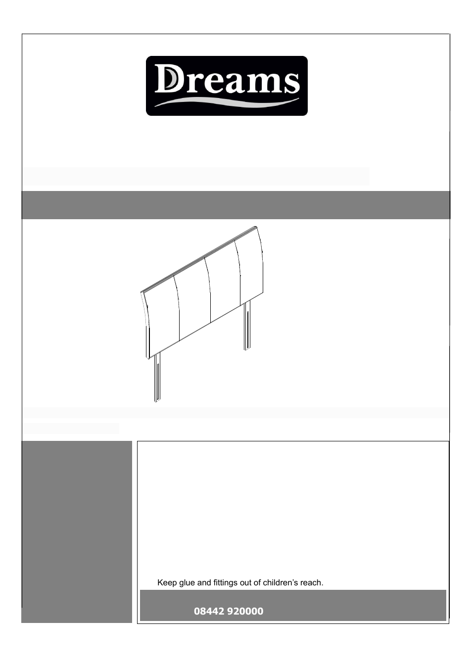 Dreams Camargue Headboard User Manual | 2 pages