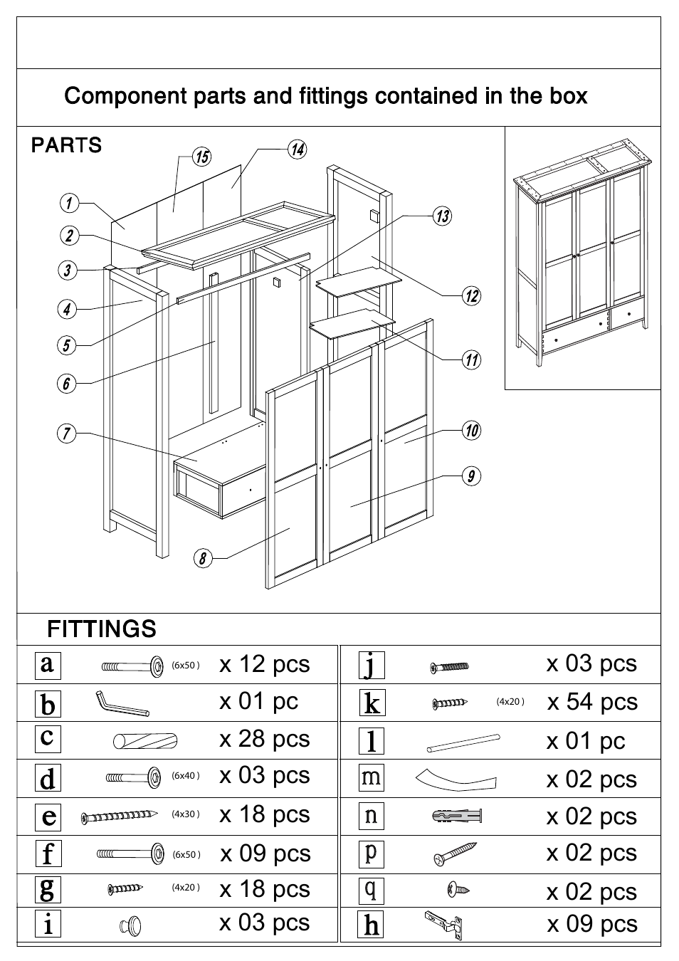 Dreams Oklahoma 3 Door Wardrobe with Drawers User Manual | Page 2 / 8