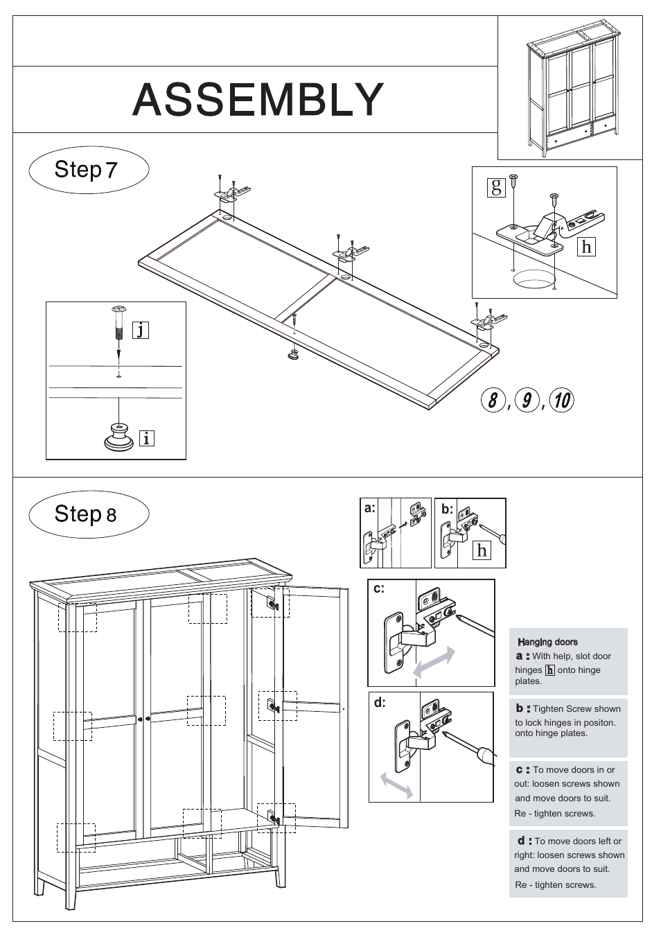 A: c: d | Dreams Oklahoma 3 Door Wardrobe with Drawers User Manual | Page 6 / 8