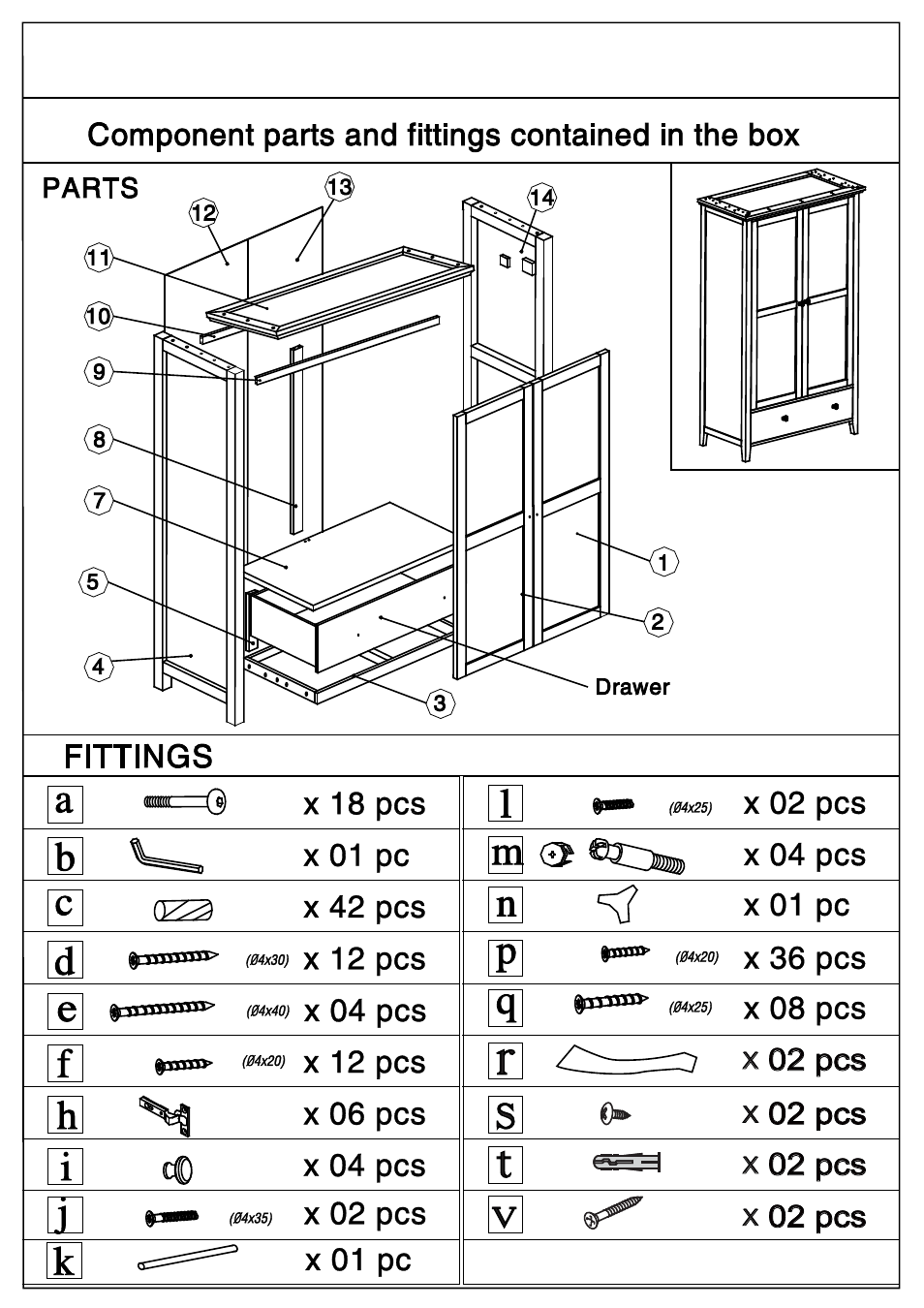 Dreams Oklahoma 2 Door Wardrobe with Drawers User Manual | Page 2 / 7