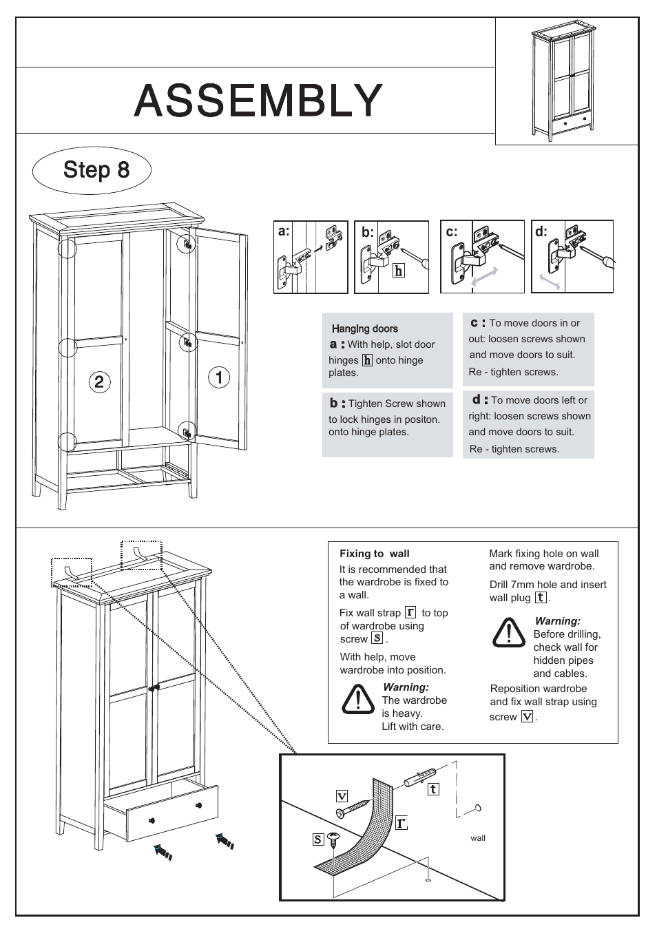 C: d | Dreams Oklahoma 2 Door Wardrobe with Drawers User Manual | Page 7 / 7