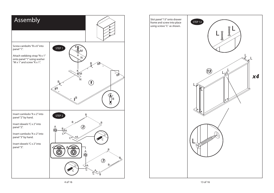 Assembly | Dreams Disney Cars 4 Drawer Chest User Manual | Page 4 / 8