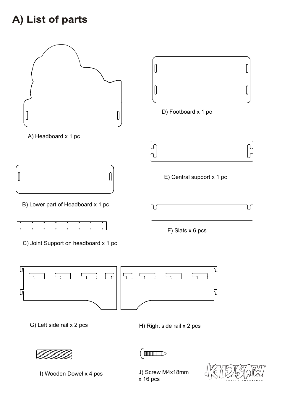 Dino bed-parts | Dreams Dinosaur Bedstead User Manual | Page 2 / 4