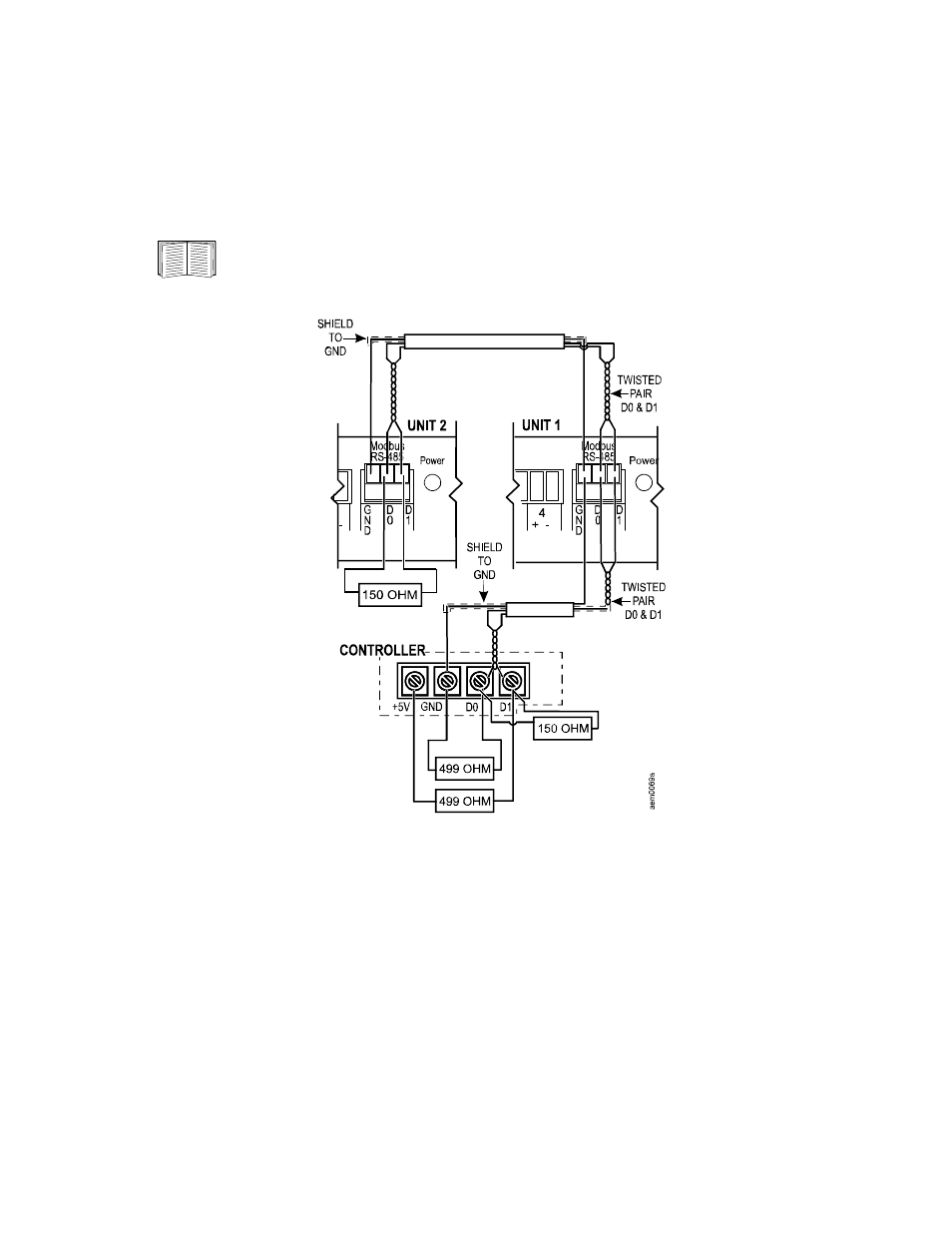 How to wire to the modbus interface | APC NETBOTZ NBRK0200 User Manual | Page 17 / 36