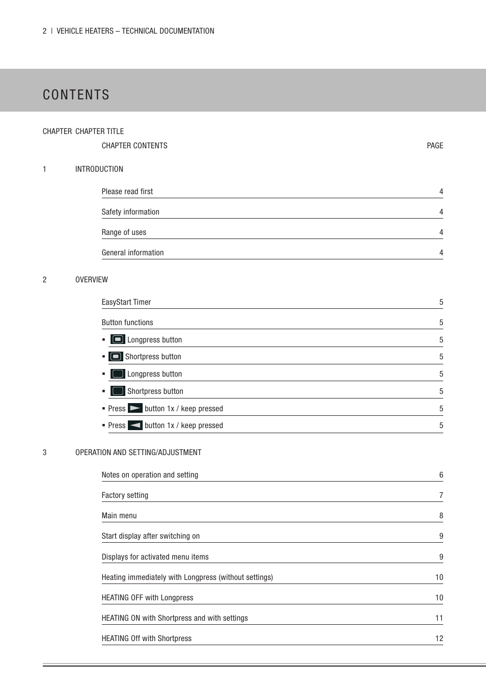 Eberspacher EasyStart Timer Operating instructions User Manual | Page 2 / 32