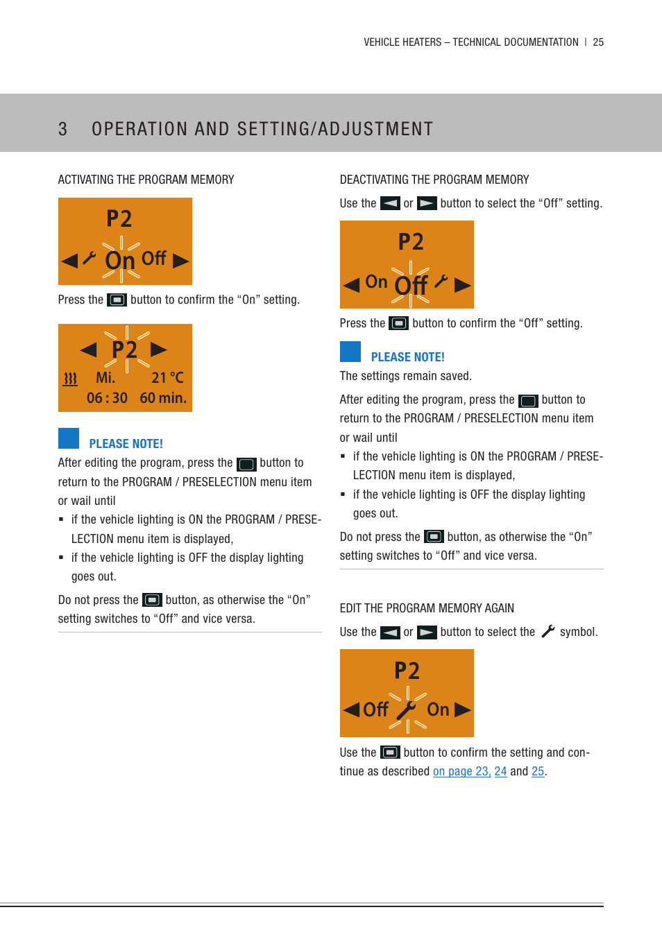 3 operation and setting/adjustment | Eberspacher EasyStart Timer Operating instructions User Manual | Page 25 / 32
