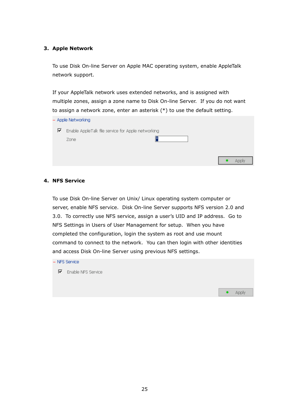 APC Disk On-line Server NAS-2100 User Manual | Page 25 / 112