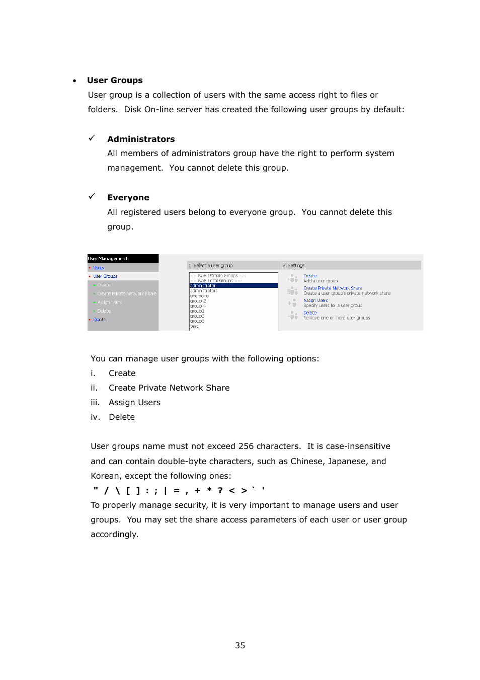 APC Disk On-line Server NAS-2100 User Manual | Page 35 / 112