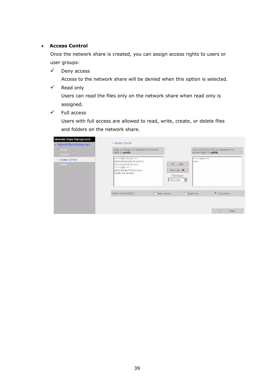 APC Disk On-line Server NAS-2100 User Manual | Page 39 / 112