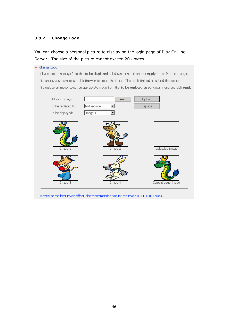 Change logo | APC Disk On-line Server NAS-2100 User Manual | Page 46 / 112