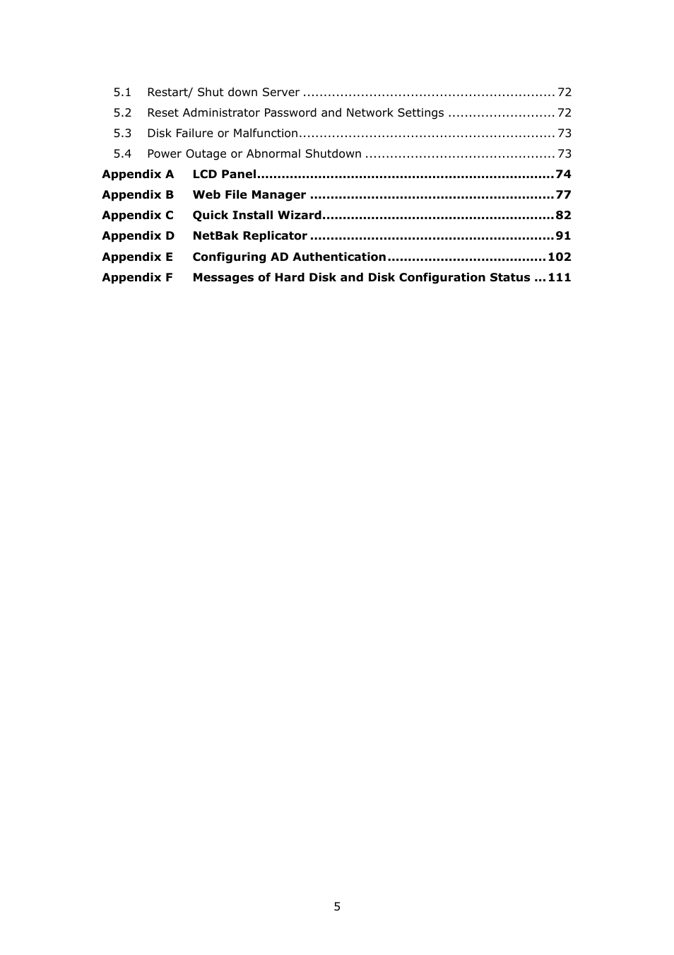 APC Disk On-line Server NAS-2100 User Manual | Page 5 / 112