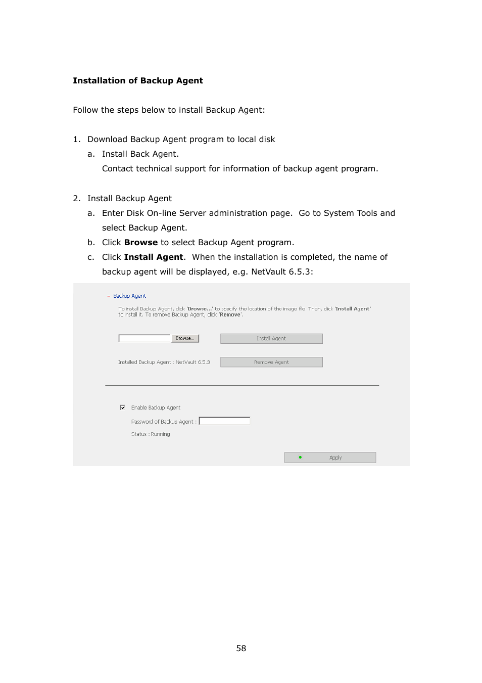 APC Disk On-line Server NAS-2100 User Manual | Page 58 / 112