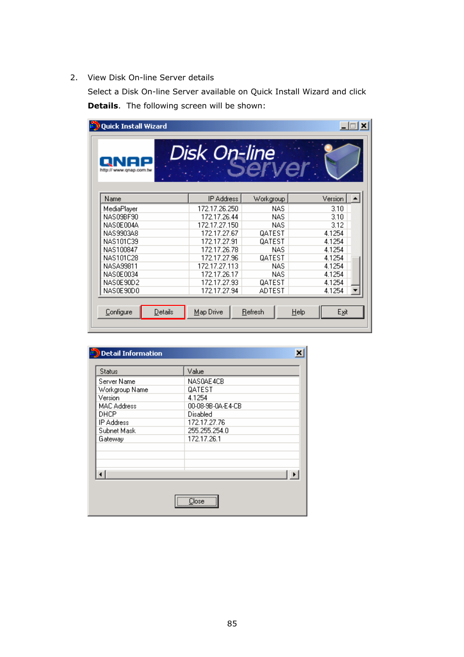 APC Disk On-line Server NAS-2100 User Manual | Page 85 / 112