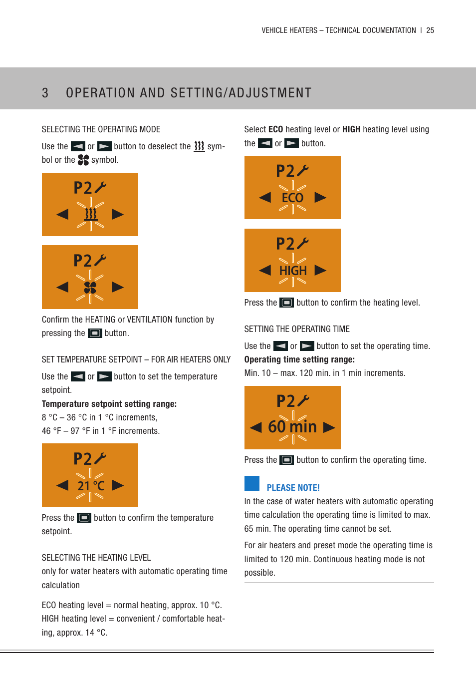 260 min | Eberspacher EasyStart Remote+ Operating instructions User Manual | Page 25 / 36