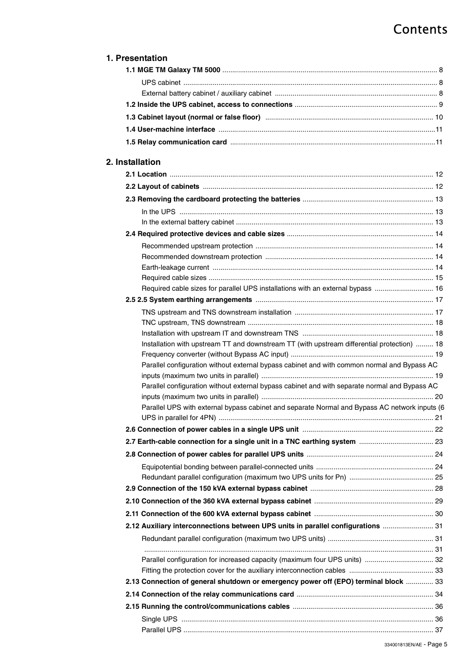 APC GALAXY 5000 User Manual | Page 5 / 68