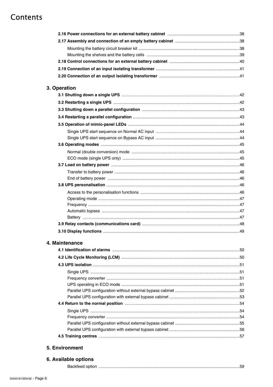 APC GALAXY 5000 User Manual | Page 6 / 68