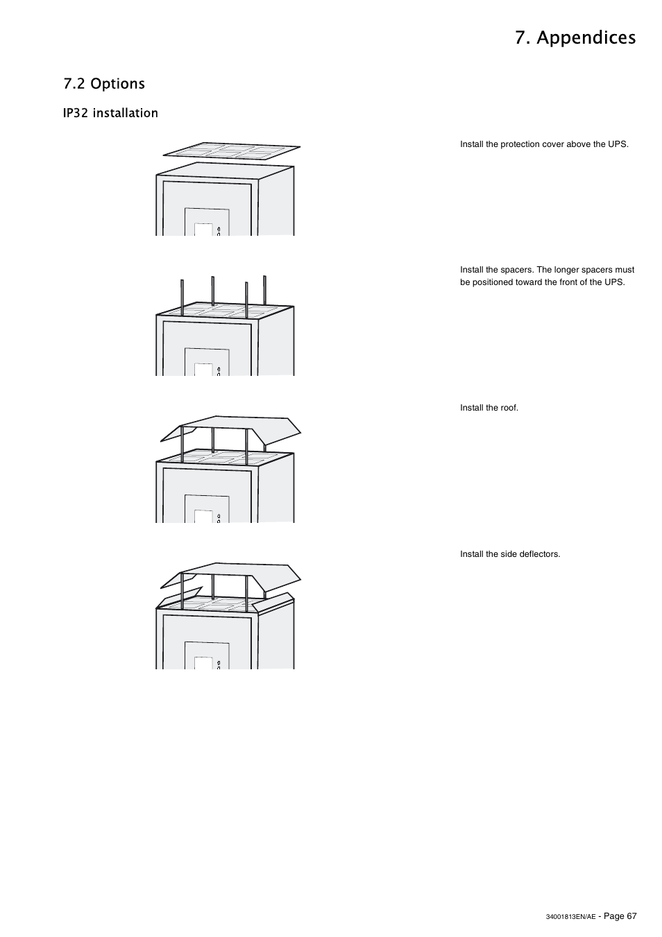 2 options, Ip32 installation, Appendices | APC GALAXY 5000 User Manual | Page 67 / 68