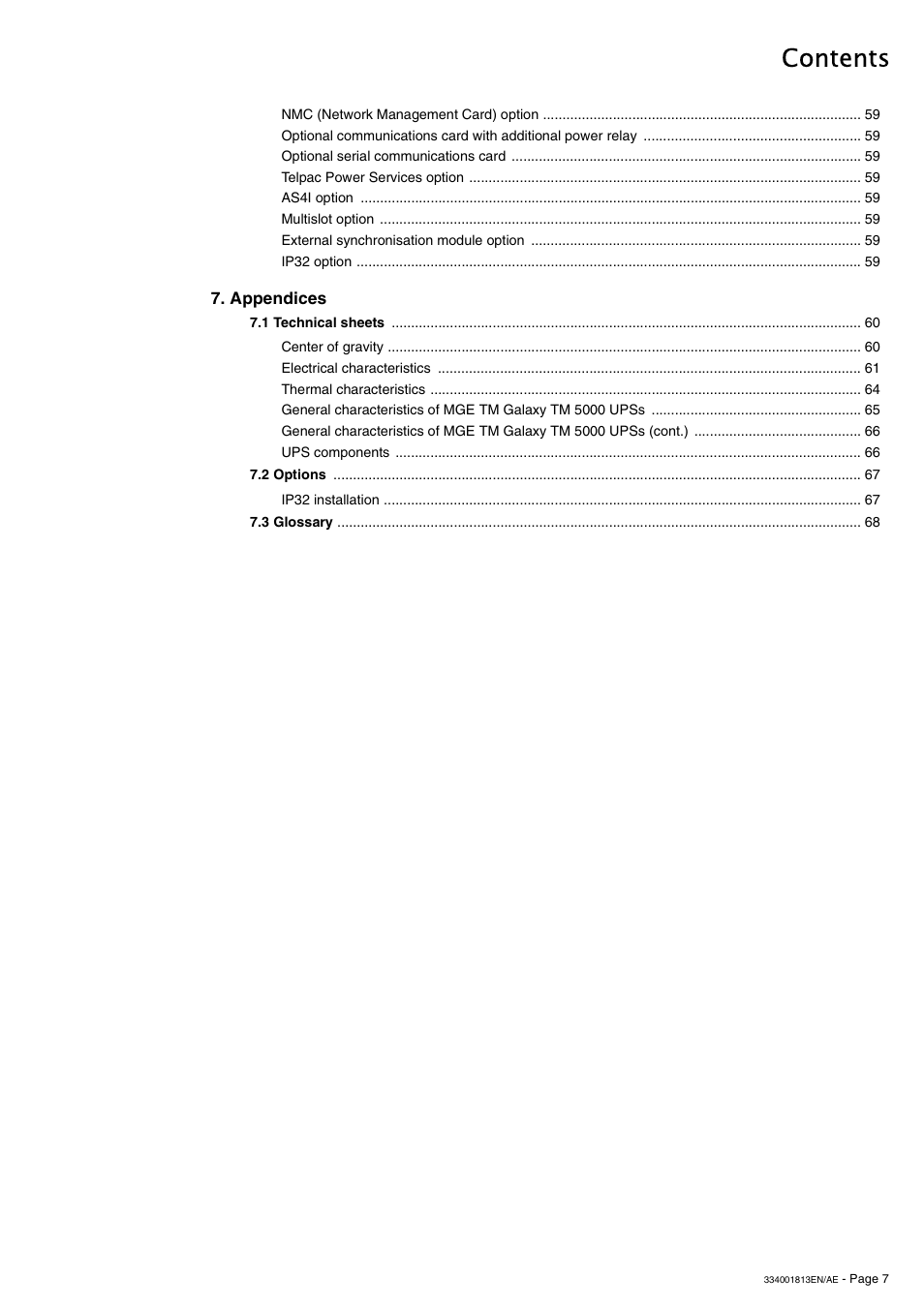 APC GALAXY 5000 User Manual | Page 7 / 68