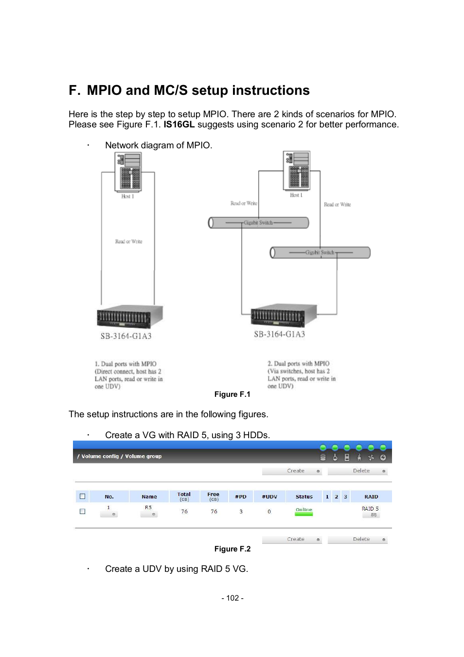 F. mpio and mc/s setup instructions | APC RAID Subsystem SCSI-SATA II User Manual | Page 102 / 131