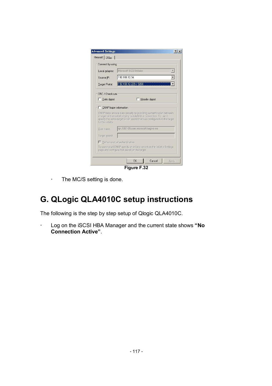 G. qlogic qla4010c setup instructions | APC RAID Subsystem SCSI-SATA II User Manual | Page 117 / 131