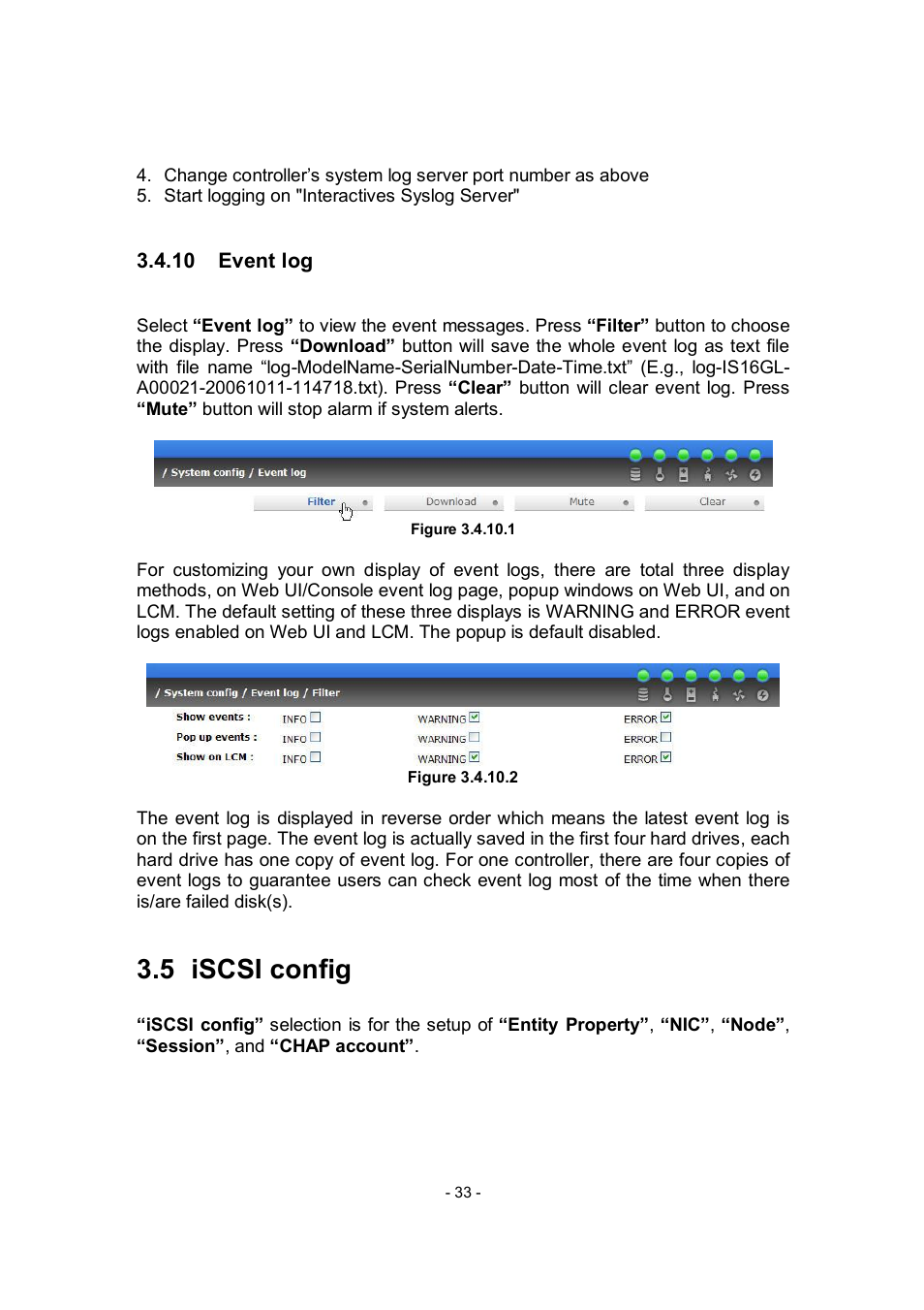 5 iscsi config | APC RAID Subsystem SCSI-SATA II User Manual | Page 33 / 131