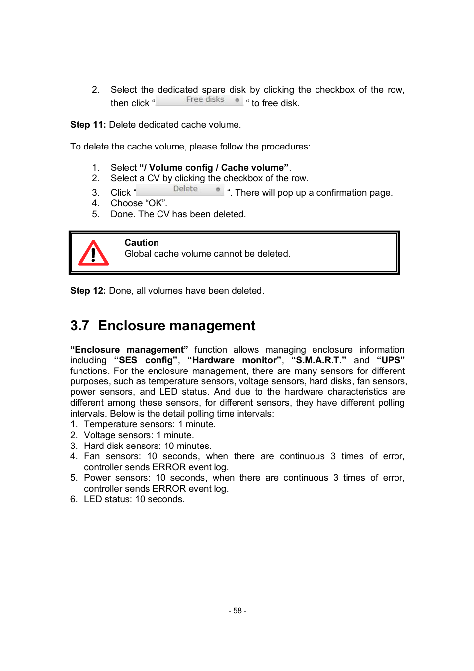 7 enclosure management | APC RAID Subsystem SCSI-SATA II User Manual | Page 58 / 131