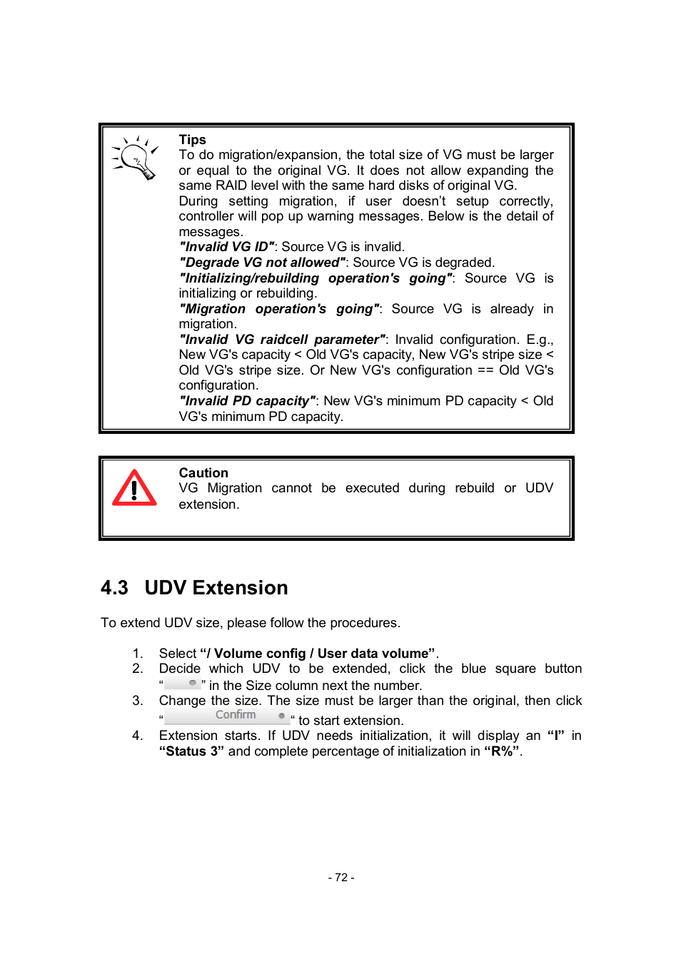 3 udv extension | APC RAID Subsystem SCSI-SATA II User Manual | Page 72 / 131
