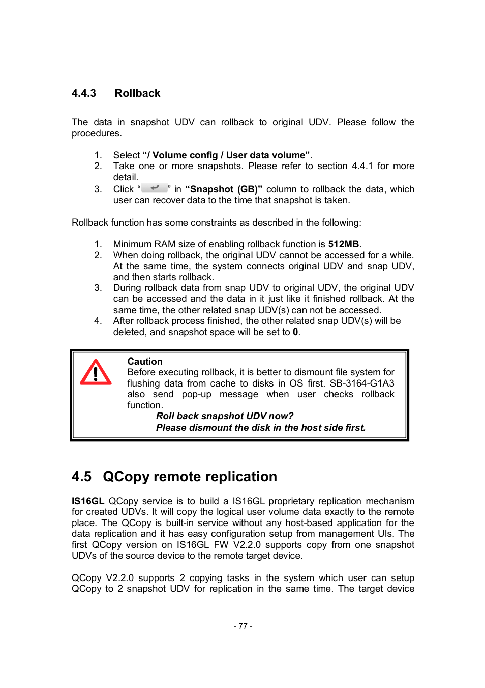 5 qcopy remote replication | APC RAID Subsystem SCSI-SATA II User Manual | Page 77 / 131