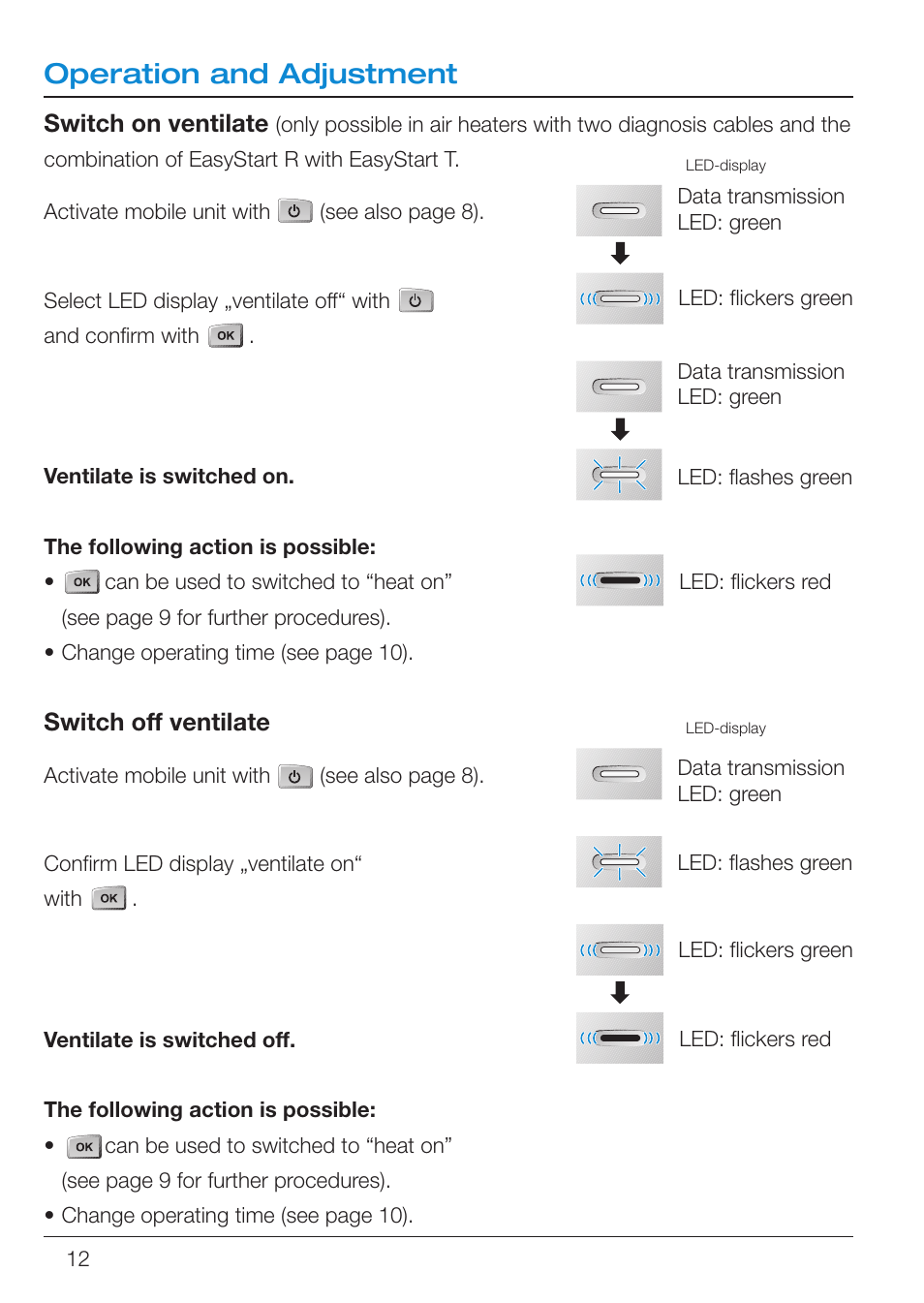 Operation and adjustment | Eberspacher EasyStart R User Manual | Page 12 / 16