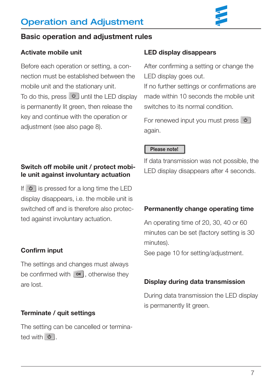 Operation and adjustment | Eberspacher EasyStart R User Manual | Page 7 / 16