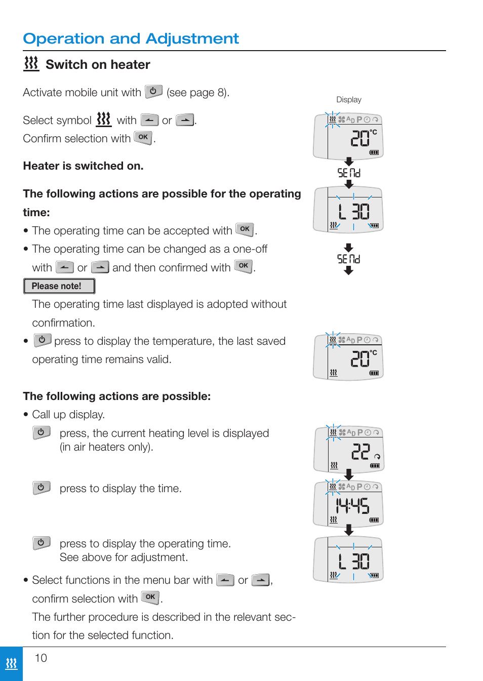 Operation and adjustment | Eberspacher EasyStart R User Manual | Page 10 / 28