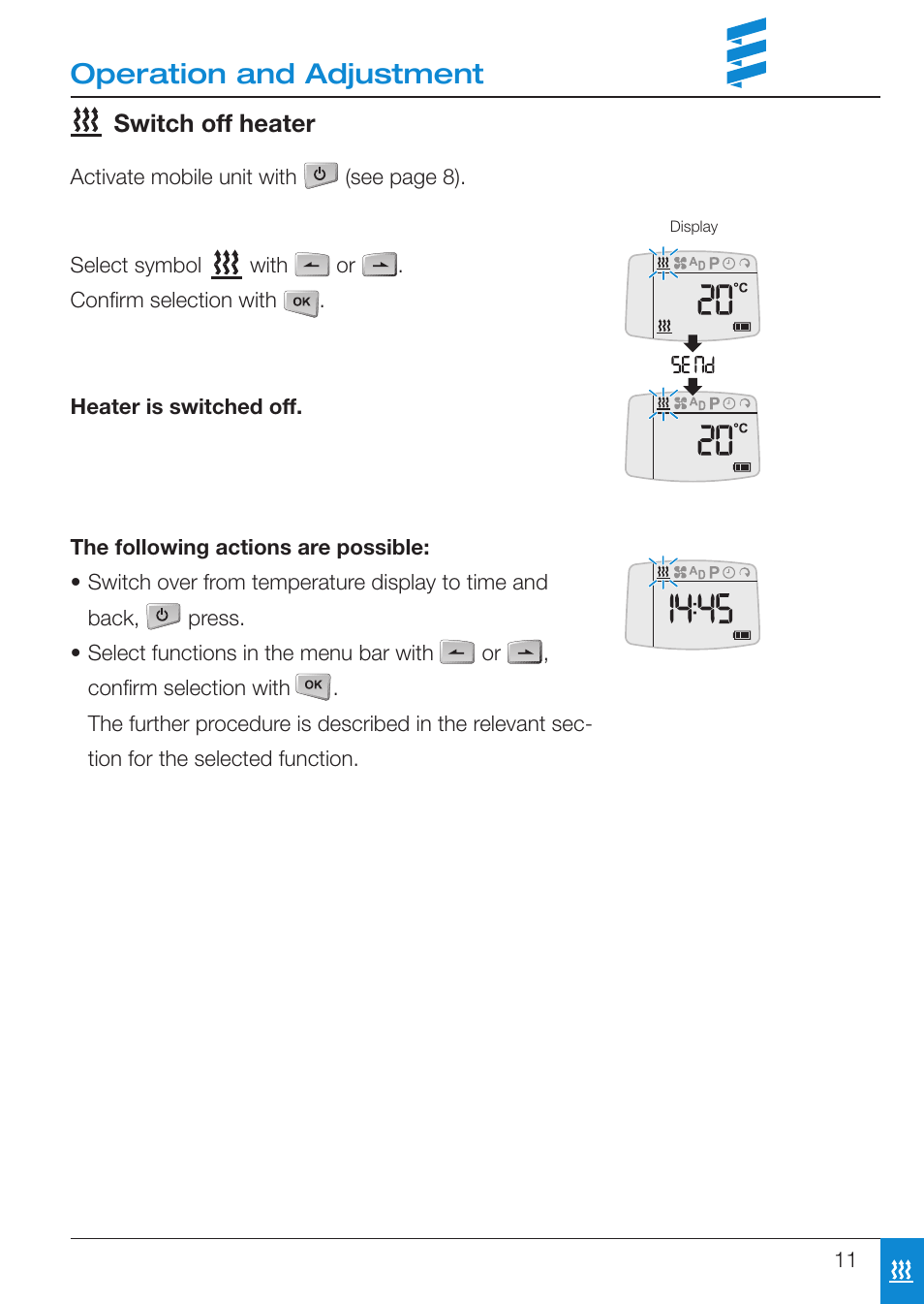 Operation and adjustment | Eberspacher EasyStart R User Manual | Page 11 / 28