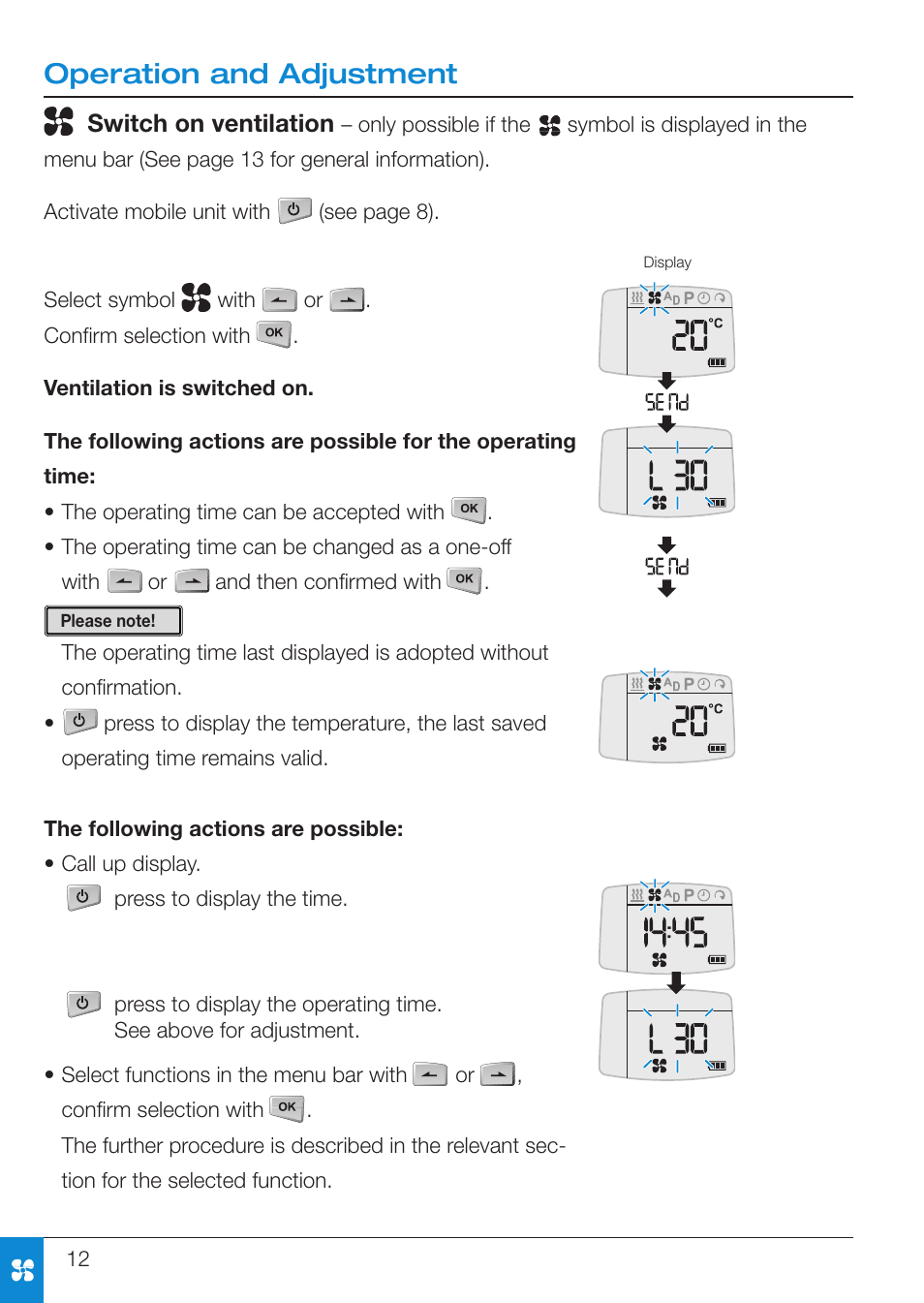 Operation and adjustment | Eberspacher EasyStart R User Manual | Page 12 / 28