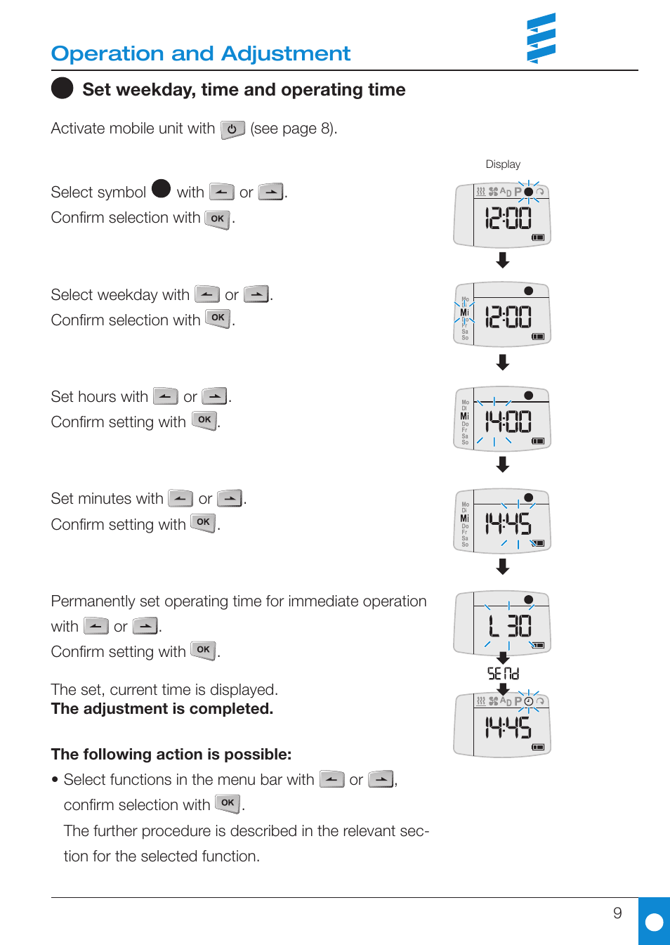 Operation and adjustment | Eberspacher EasyStart R User Manual | Page 9 / 28