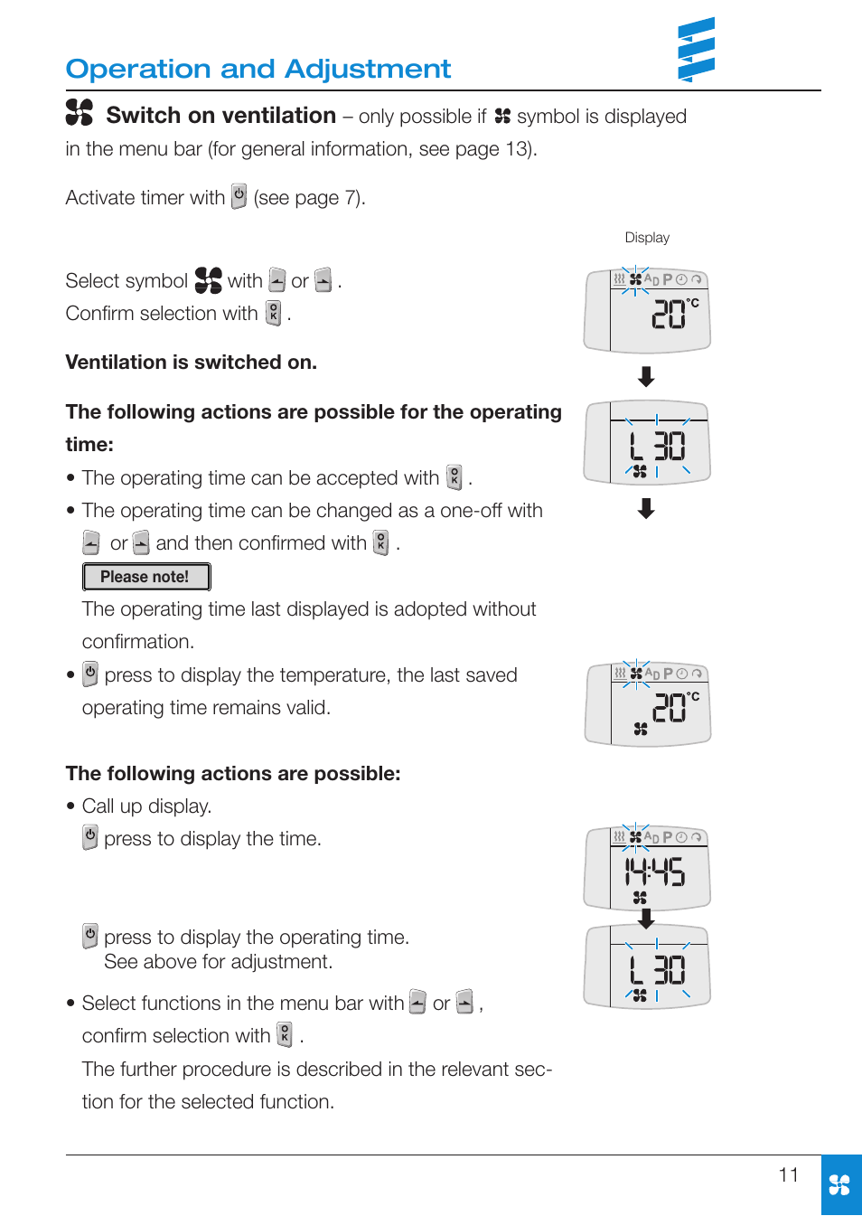 Operation and adjustment | Eberspacher EasyStart T User Manual | Page 11 / 28