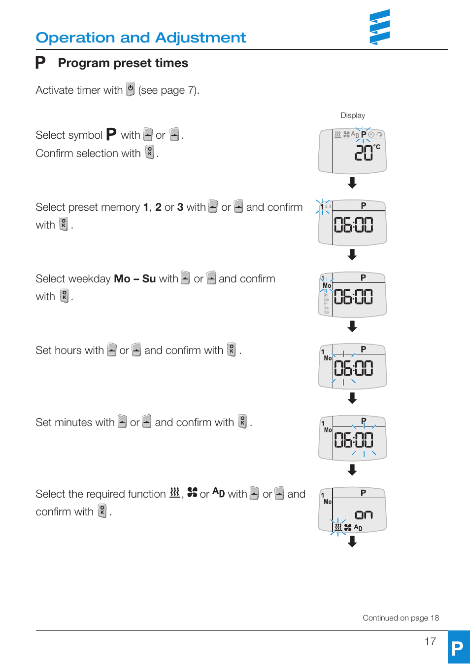 Operation and adjustment | Eberspacher EasyStart T User Manual | Page 17 / 28